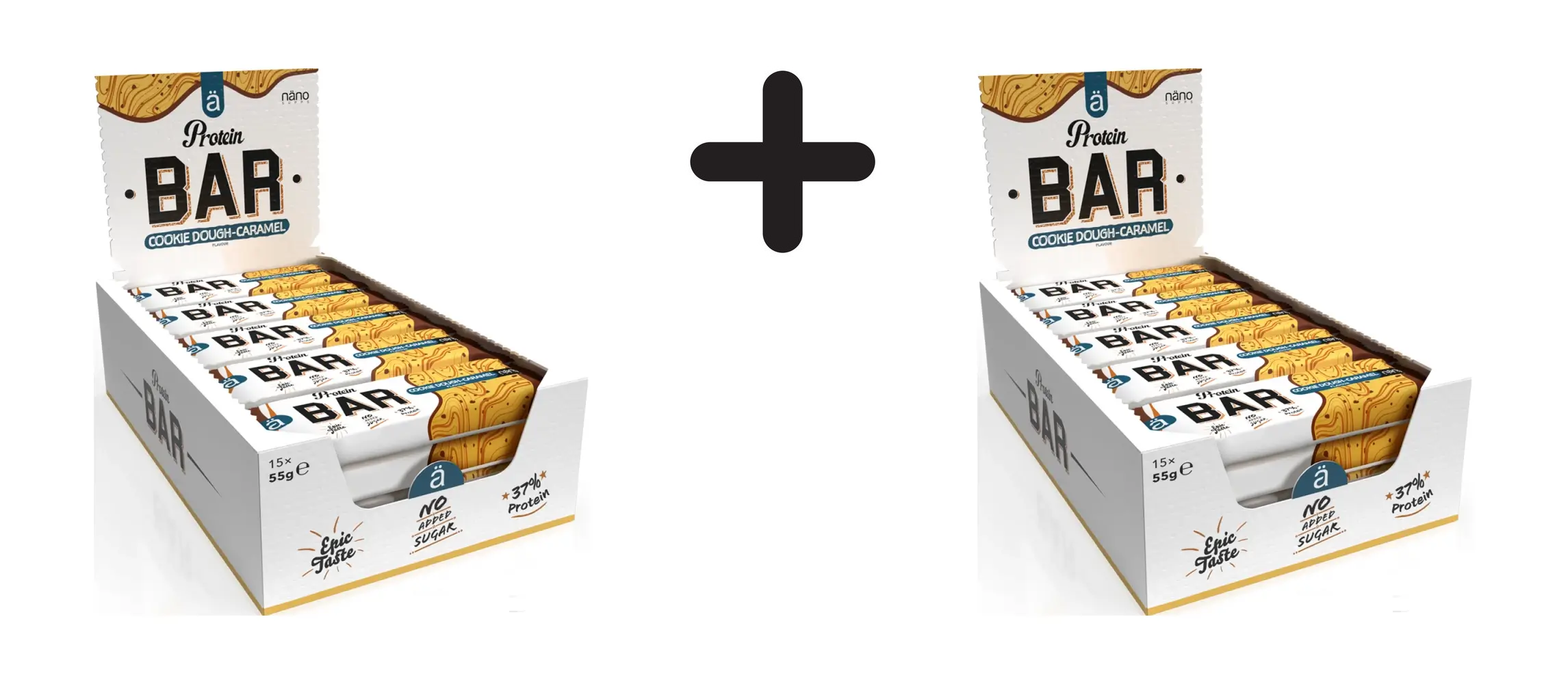 Image of (1650 g  44 38 EUR/1Kg) 2 x (NanoSupps Protein Bar (15x55g) Cookie Dough-Carame